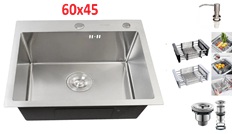 Кухонная врезная мойка Grassi (60X45) никель
