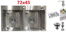 Кухонная врезная мойка Grassi (72X45) никель
