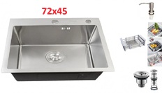 Кухонная врезная мойка Grassi (72X45) никель
