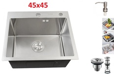 Кухонная врезная мойка Grassi (45X45) никель