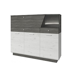 ღამის სადგამი 1V3D2S SCANDY (მუხის ველინგტონი/ნაცრისფერი ბალონი)