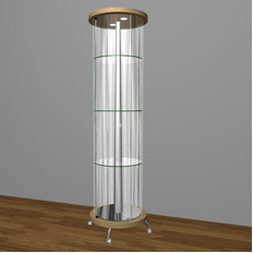 მრგვალი ვიტრინა მბრუნავი თაროებით As 64.021-01 ლამინატი