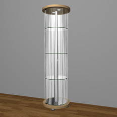 მრგვალი ვიტრინა მბრუნავი თაროებით As64.021-02 ლამინატი