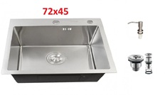Кухонная врезная мойка Grassi (72X45) никель