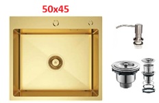 1810 Кухонная врезная мойка Grassi (50X45) матовое золото