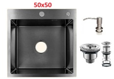 2371 სამზარეულოს ნიჟარა Grassi (50X50) შავი