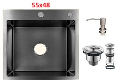 2373 სამზარეულოს ნიჟარა Grassi (55X48) შავი