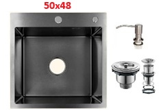 2367 სამზარეულოს ნიჟარა Grassi (50X48) შავი