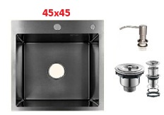 2567 სამზარეულოს ნიჟარა Grassi (45X45) შავი