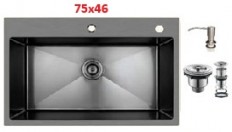 3966 სამზარეულოს ნიჟარა Grassi (75X46) შავი