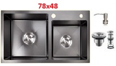 4237 სამზარეულოს ნიჟარა Grassi (78X48) შავი