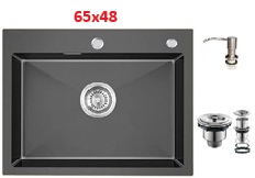 2385 სამზარეულოს ნიჟარა Grassi (65X48) შავი