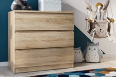 კომოდი 3 უჯრა CASTOR 3 Sonoma