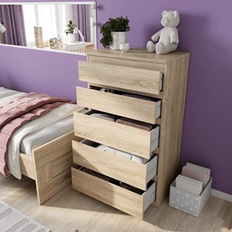 კომოდი 5 უჯრა CASTOR 5 Sonoma