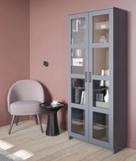 კარადა ვიტრინა NAVI 80х35х190 ნაცრისფერი