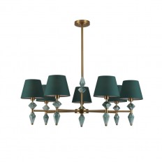 8275/7 CLASSI латунь/зеленый, металл/керамика/ткань Люстра Е14 7*40W 220V VERMONT