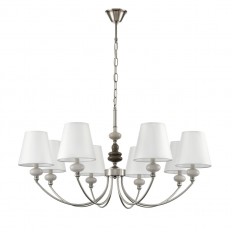 8283/8 CLASSI никель/белый, металл/керамика/текстиль Люстра Е14 8*40W 220V KENTUKI