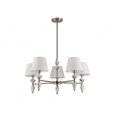 8274/5 CLASSI никель/белый/серый, металл/керамика/ткань Люстра Е14 5*40W 220V VERMONT