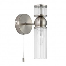 8277/1W მოდერნი ატლასის ნიკელი/გამჭვირვალე, ლითონის/მინის bra e14 1*40W 220V დენვერი