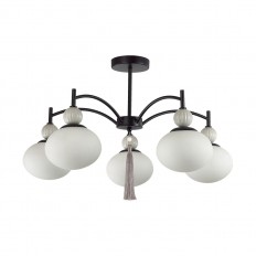 8273/5C NEOCLASSI черный, серый/белый металл, керамика/стекло Люстра потолочная Е14 5*40W 220V GLORIYA