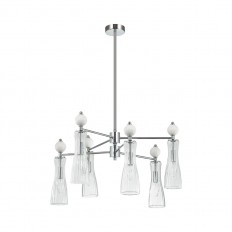 8268/6 NEOCLASSI хром/белый/прозрачный, металл/керамика/стекло Люстра Е14 6*40W 220V EMILY