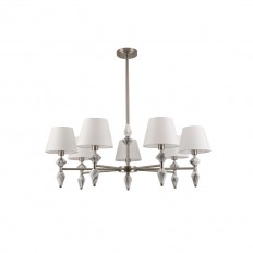8274/7 CLASSI никель/белый/серый, металл/керамика/ткань Люстра Е14 7*40W 220V VERMONT