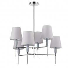 8279/6 Classi Chrome/Grey, Metal/Ceramics/Textile Chandelier E14 6*40W 220V KARMEN