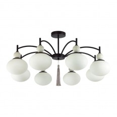 8273/8C NEOCLASSI черный/серый/белый, металл/керамика/стекло Люстра потолочная Е14 8*40W 220V GLORIYA