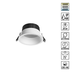 359555 WIR NT25 000 თეთრი ნათურა აშენებული -შეცვლის TSV– ით. ტემპერატურა IP44 LED 20W 220-240V 3000K