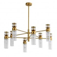 8276/8 Moderni Brass/გამჭვირვალე, ლითონი/მინის E14 8*40W 220V დენვერი