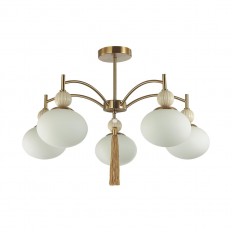 8272/5C NEOCLASSI латунь/бежевый/белый, металл/керамика/стекло Люстра потолочная Е14 5*40W 220V GLORIYA