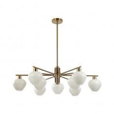 8278/9 MODERNI латунь/белый, металл/стекло Люстра Е14 9*40W 220V CARMELA