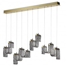 5106/52L L-VISION  ODL26 золотой брашинг/дымчатый металл/стекло Люстра линейная LED x 52W 4000K FLOW