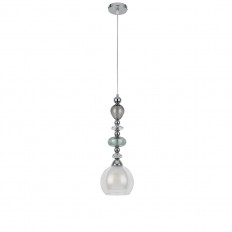 8294/1A MODERNI хром/белый/прозрачный, металл/стекло/хрусталь Подвес E27 1*60W 220V GANNA