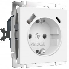 სოკეტი Werkel W1171761/ სოკეტი დამიწებით, ფარდებითა და USB ჩაით