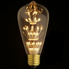 LED ძაფის ნათურა E27 3W გამჭვირვალე ST64-47LED