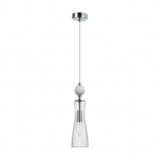 8268/1A Neoclassi Chrome/White/Transparent, Metal/Ceramics/Glass Suspension E14 1*40W 220V ემილი