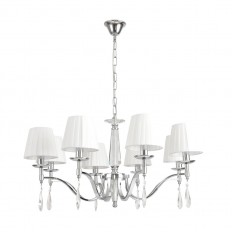 8316/8 CLASSI LN26 Chrome/თეთრი, ლითონი/Crystal/Textile Chandelier E14 8*40W 220V Magda