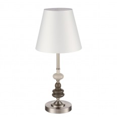 8283/1T Classi Nickel/White, Metal/Ceramics/ტექსტილის მაგიდის ნათურა E14 1*40W 220V Kentuki