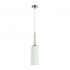 8270/1A Neoclassi Chrome/თეთრი, ლითონის/მინის სუსპენზია E14 1*40W 220V Tracy