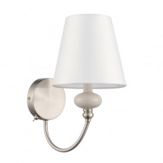8283/1W Classi Nickel/White, Metal/Ceramics/Textiles Sconces E14 1*40W 220V Kentuki