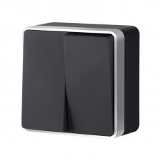Выключатель Werkel W5020034 черный с серебром