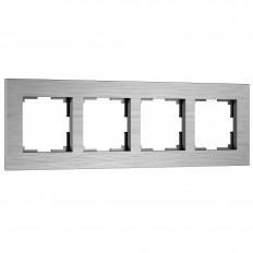 Рамка на 4 поста  AluMax (алюминий) W0043506